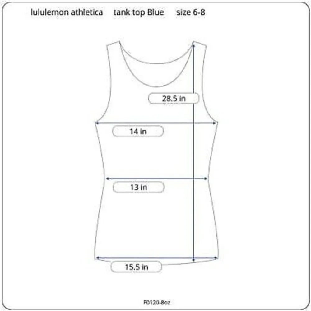 Lululemon athletica worn once  tank‎ top Blue Navy size 6-8 -Worn once